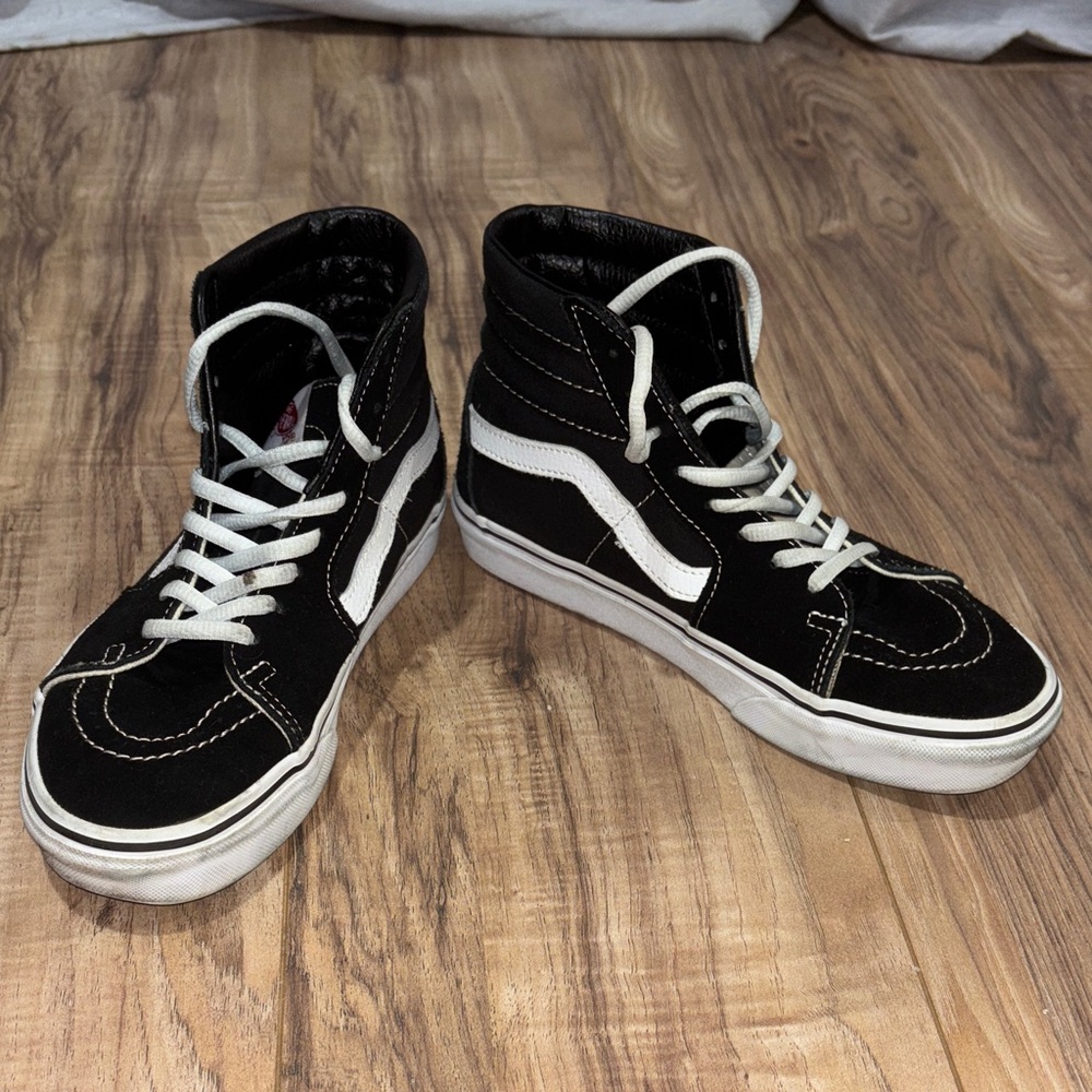 Black and White Vans High-Top Sneakers